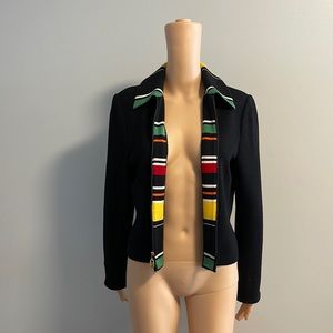 St. John collection santana zip closure multicolored trim jacket